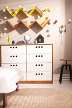 CONJUNTO DE QUARTO DE SOLTEIRO CONFETTI - BRANCO GIZ E CARAMELO
